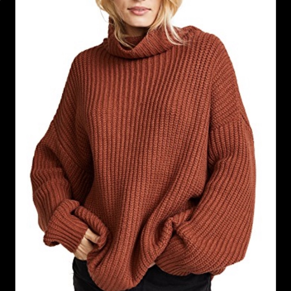 Free people swim too deep SM terracotta sweater